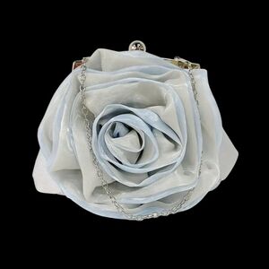 Sophisticated White Rose Wristlet Clutch